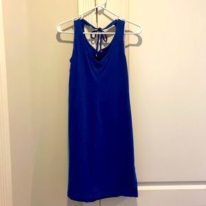 Blue Back Tie Dress